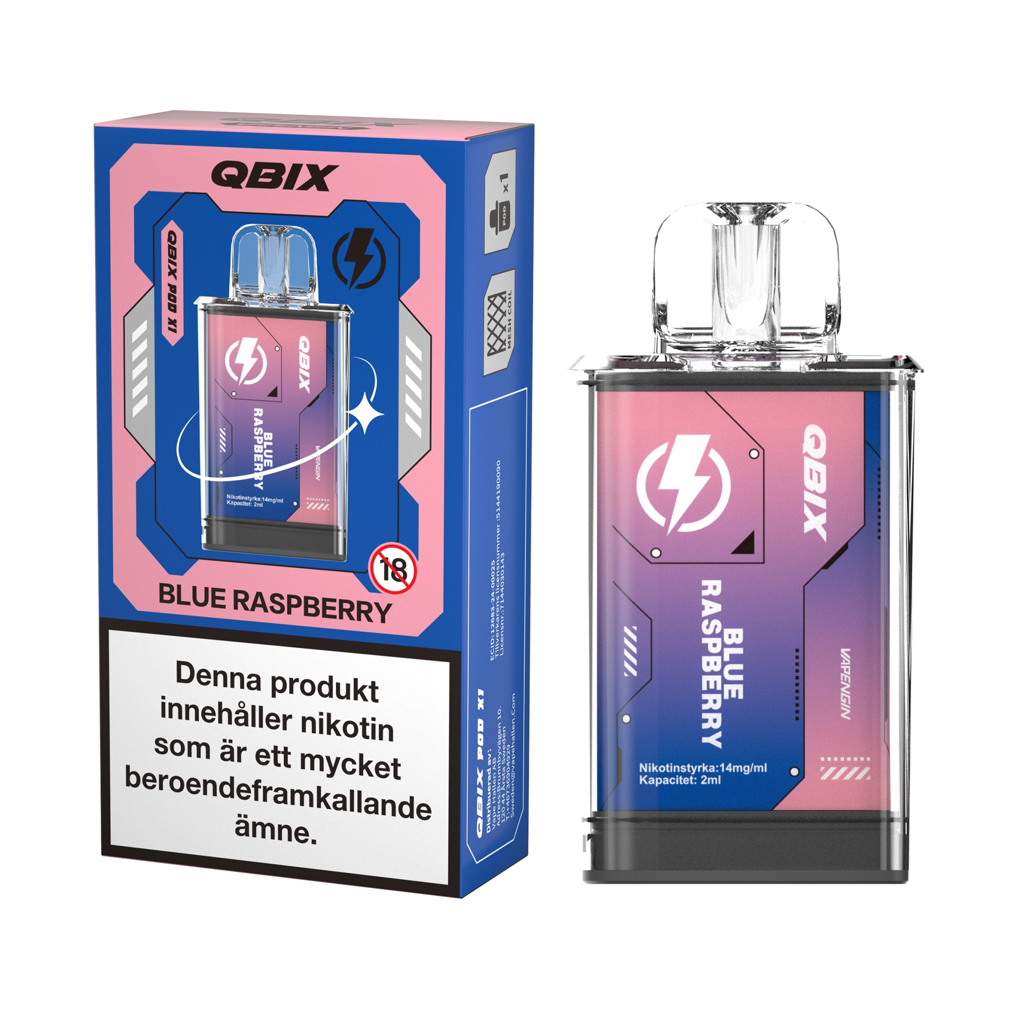 QBIX Pod Blue Raspberry